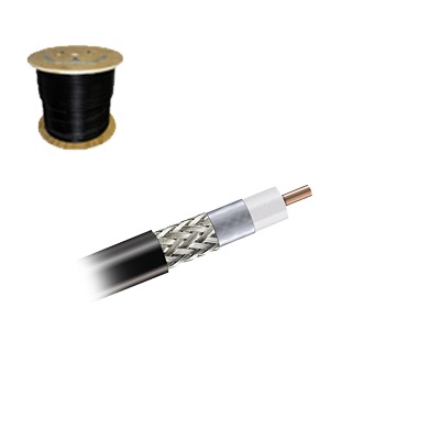 Cable Coaxial de Malla de Cobre Esta?ada, 50 Ohms, Retardante de Fuego, Carrete de 305 Metros (1000 Pies)