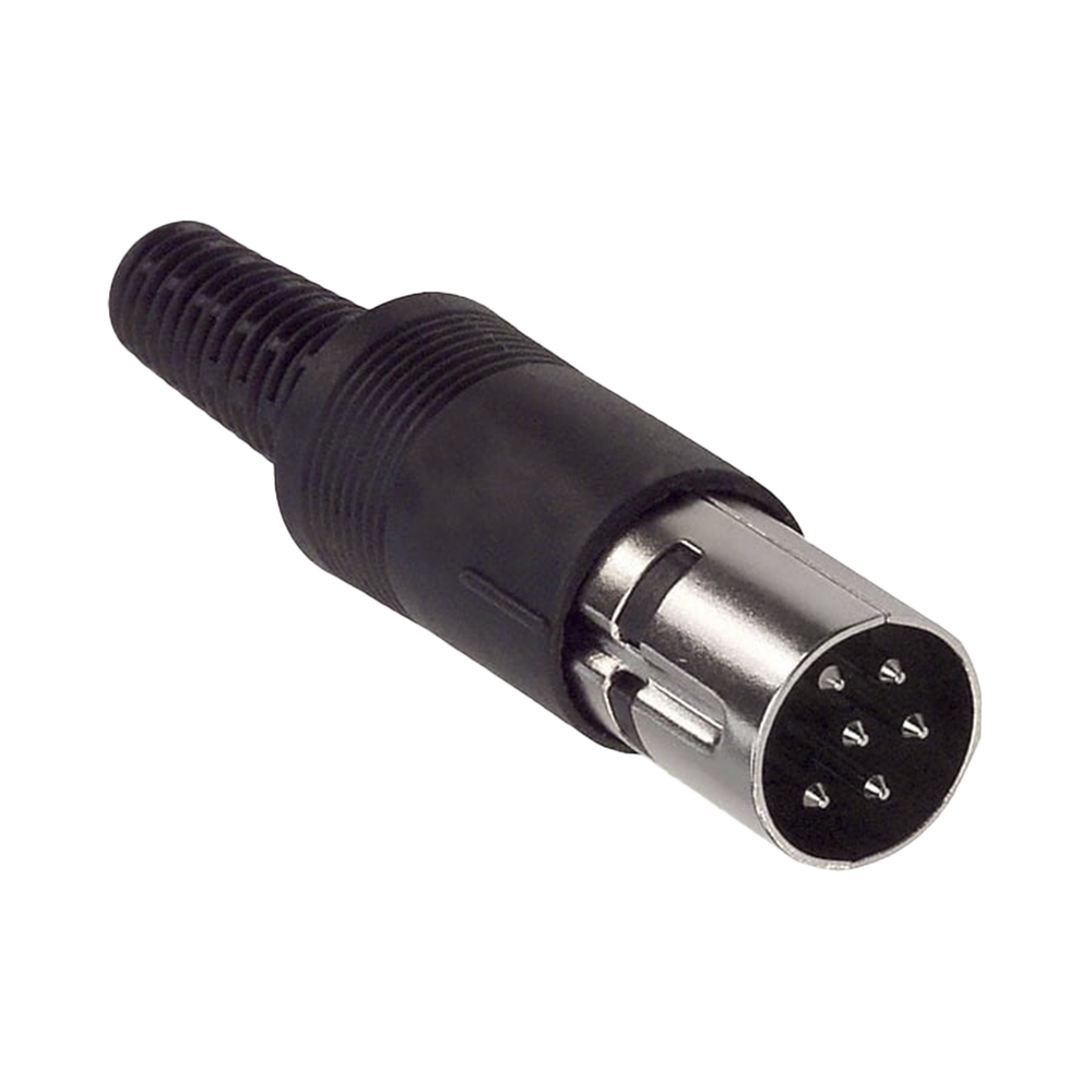 Conector Mini-DIN, Plug Circular de 6 Posiciones, Pin Machos, para Cable.