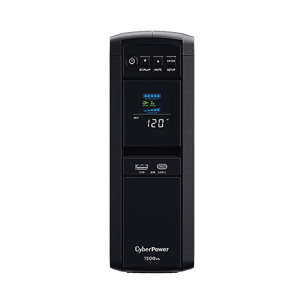 UPS de 1500 VA/900 W, Topología Línea Interactiva, Entrada 120 Vca NEMA 5-15P, Onda Senoidal Pura, Tipo Torre, Con 10 Tomas NEMA 5-15R