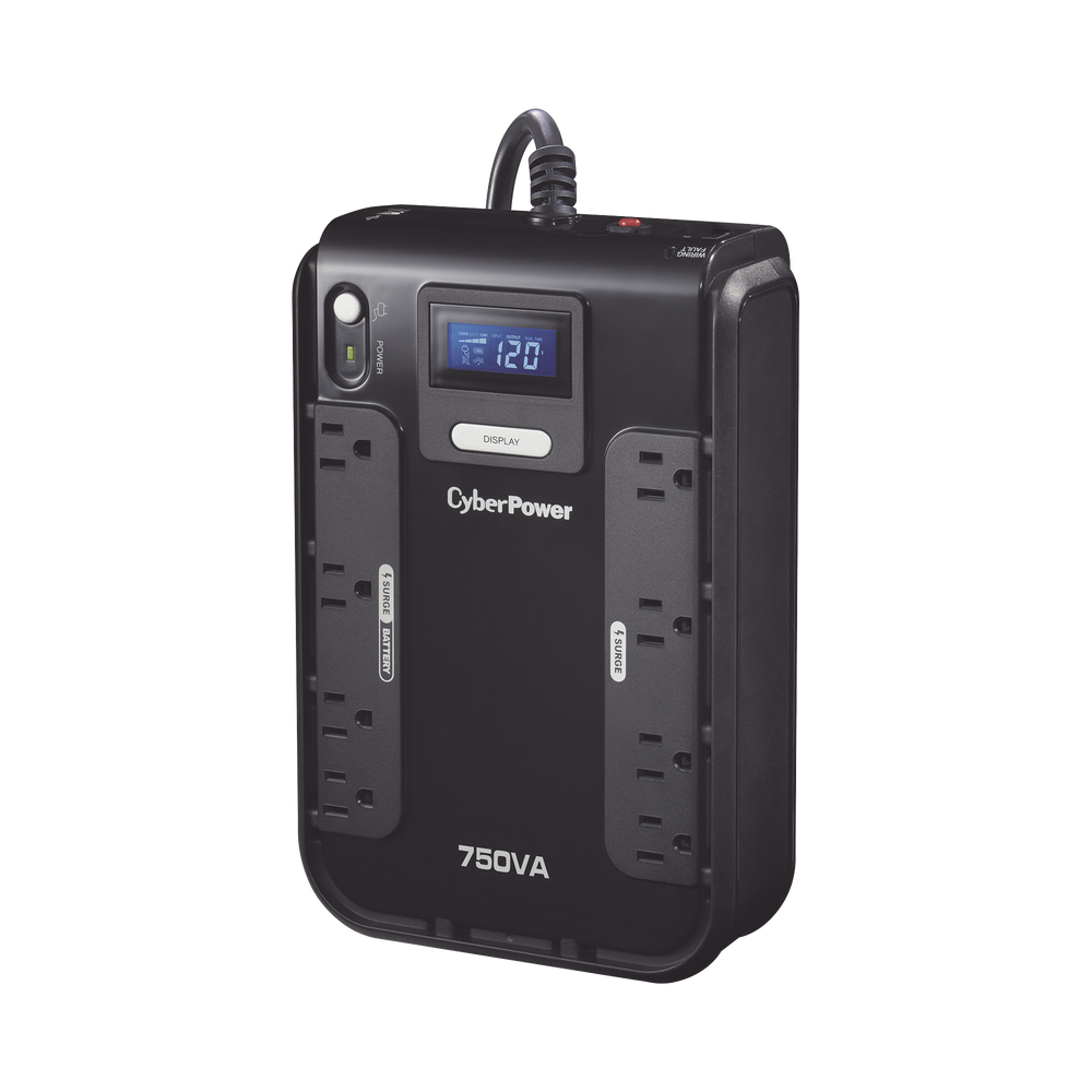 UPS de 750 VA/420 W, Topología Standby, Entrada 120 Vca NEMA 5-15P, Tipo Gabinete Compacto, Con 8 Tomas NEMA 5-15R
