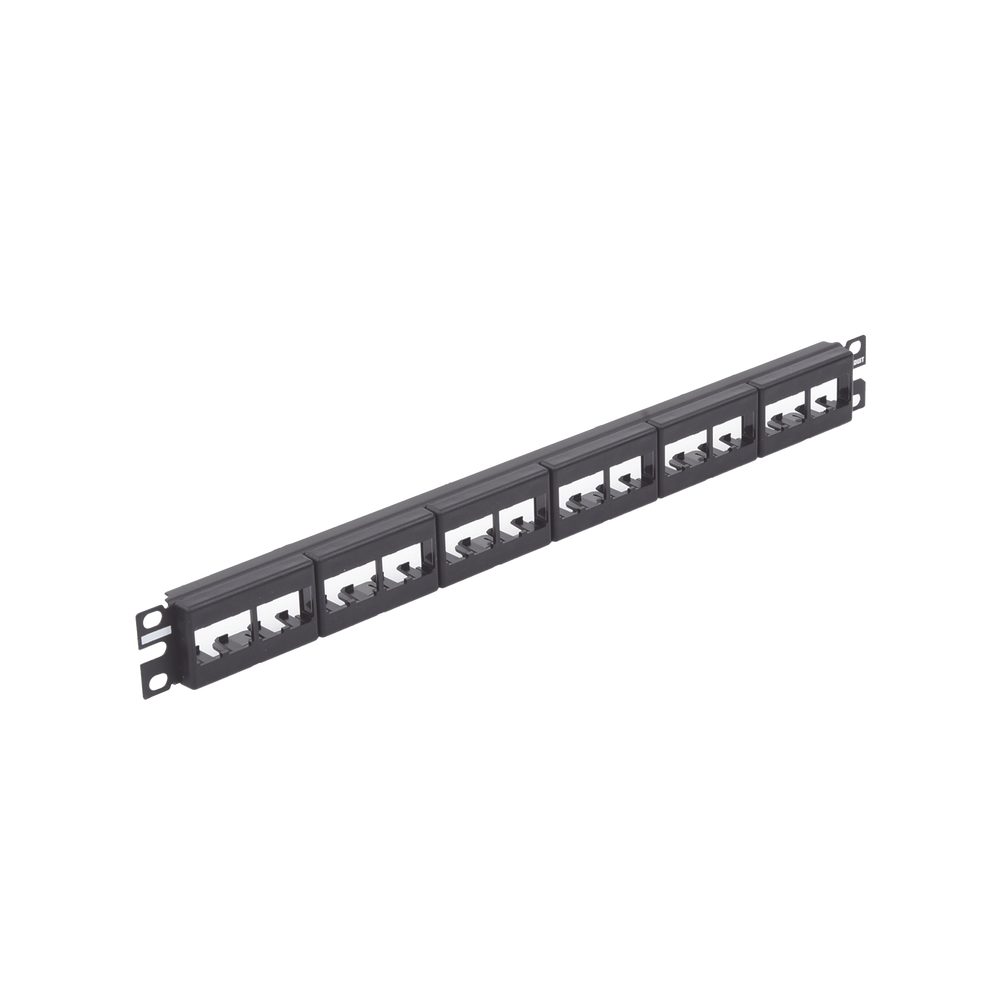 Panel de Parcheo Modular Mini-Com (Sin Conectores), Plano, Sin Blindaje, de 24 Puertos, 1UR