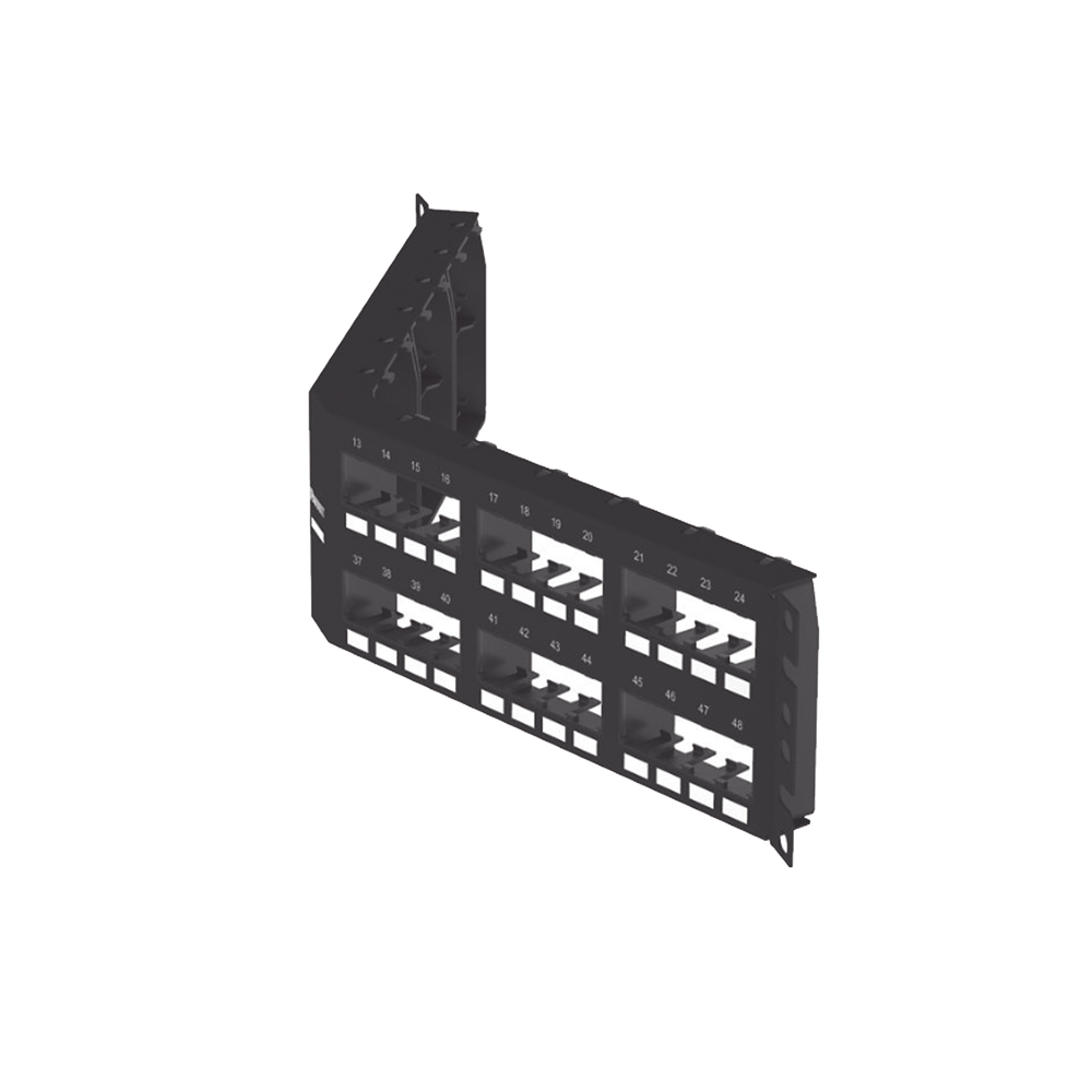 Panel de Parcheo Modular Mini-Com (Sin Conectores), Angulado Instalaci?n la Ras, Sin Blindaje, de 48 Puertos, 2UR - Image 3