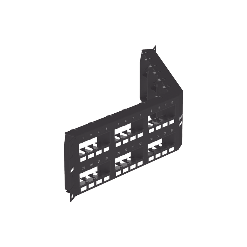 Panel de Parcheo Modular Mini-Com (Sin Conectores), Angulado Instalaci?n la Ras, Sin Blindaje, de 48 Puertos, 2UR - Image 4