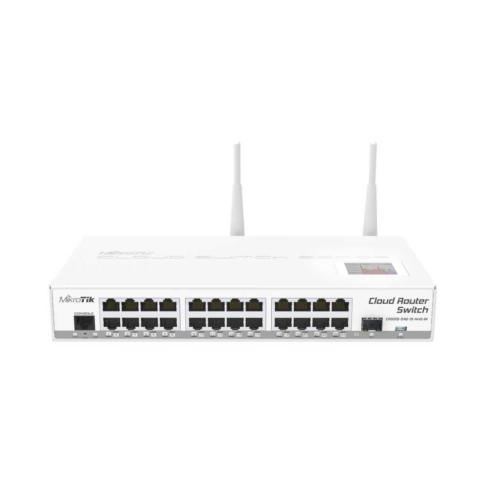 Cloud Router Switch CRS125-24G-1S-2HnD-IN 24 Puertos Gigabit Ethernet, 1 Puerto SFP, 802.11b/g/n, Para escritorio