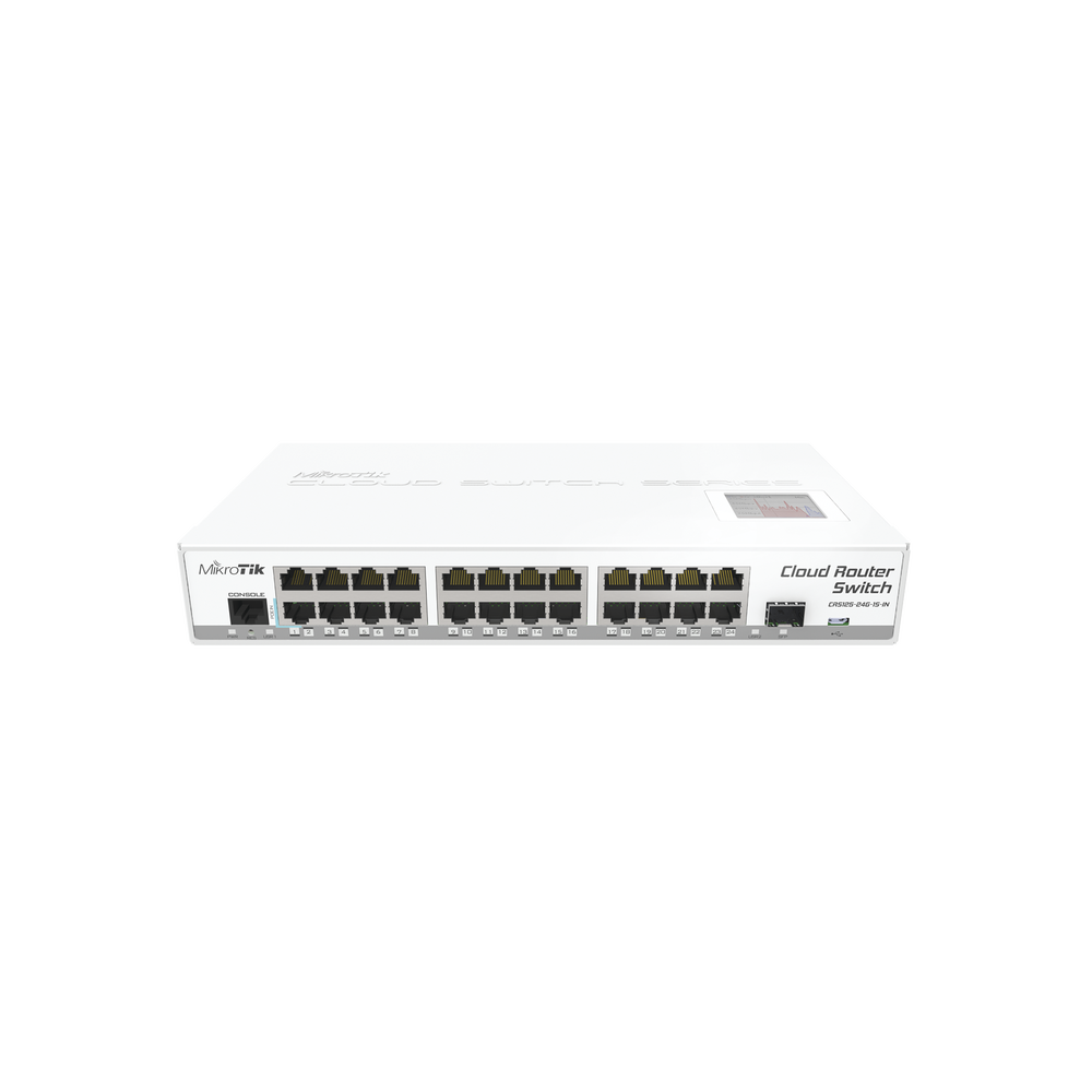 Cloud Router Switch CRS125-24G-1S-IN 24 Puertos Gigabit Ethernet y 1 Puerto SFP, para Escritorio