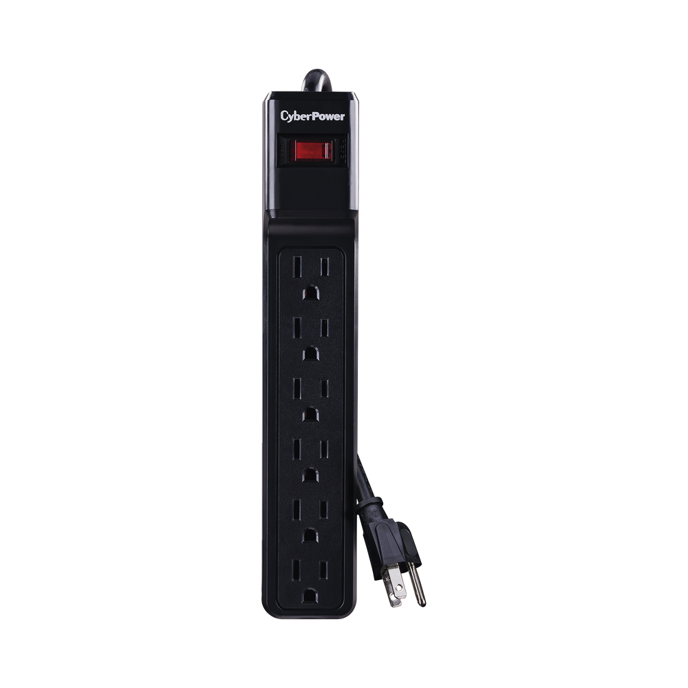 Multicontacto Con Supresor de Picos, Voltaje de Entrada 125 Vca NEMA 5-15P, Con 6 Salidas NEMA 5-15R, 1200 Joules