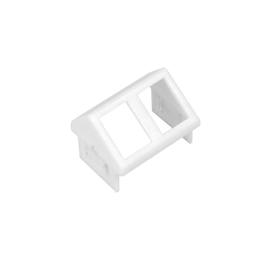 Adaptador para Placa de Pared CT, de Dos Salidas, Angulado, Color Blanco