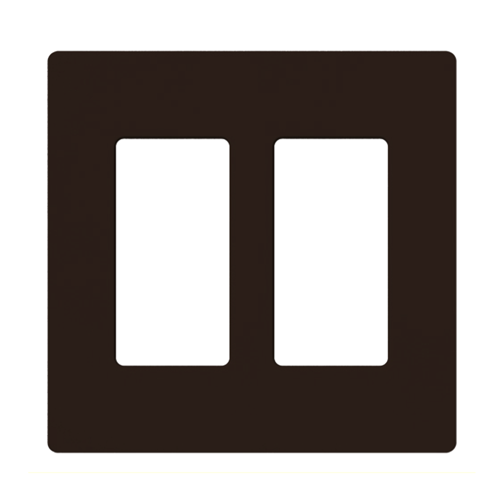 Placa de pared 2 espacio, para atenuador (dimmer), switch ó control remoto PICO inalámbrico.