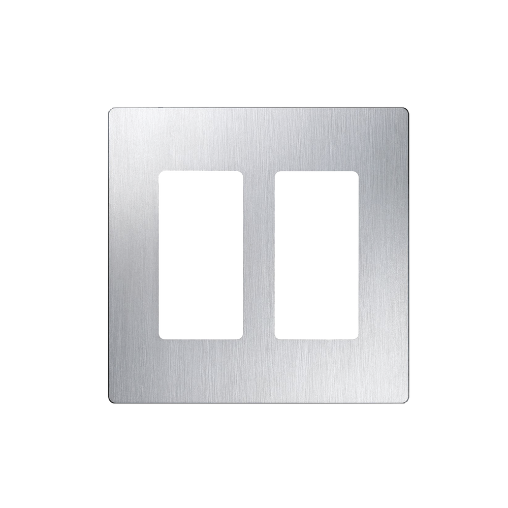 Tapa Color tipo metálico Satin para interruptor o dimmer Lutron, 2 gang, limpio y moderno