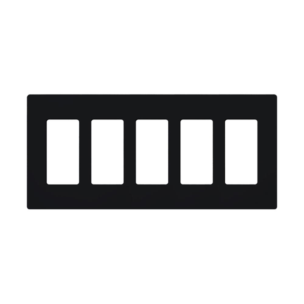 Placa de pared 5 espacios, para atenuador (dimmer), switch ó control remoto PICO inalámbrico