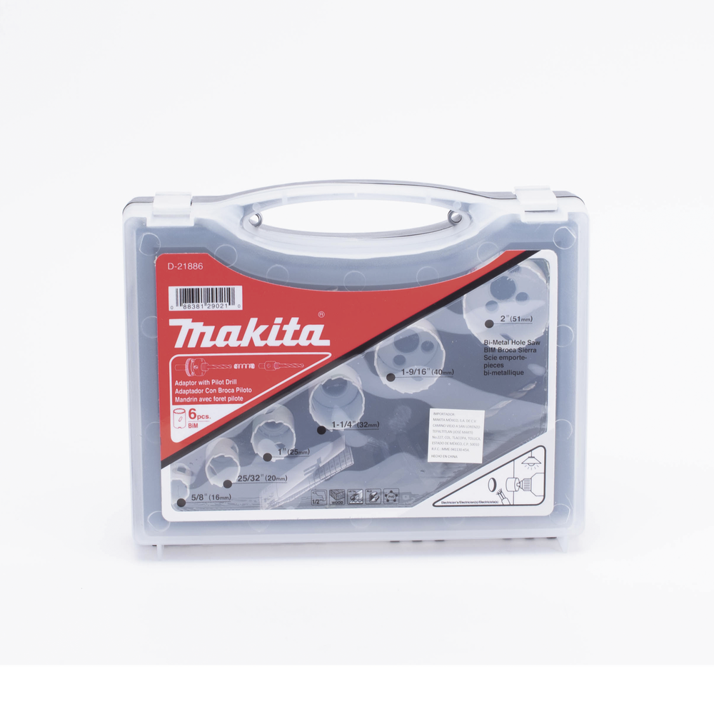Kit de broca sierras (3/4 - 2 1/4 in) incluye 6 piezas de broca sierras, 2 adaptadores y resorte de expulsión. - Image 2