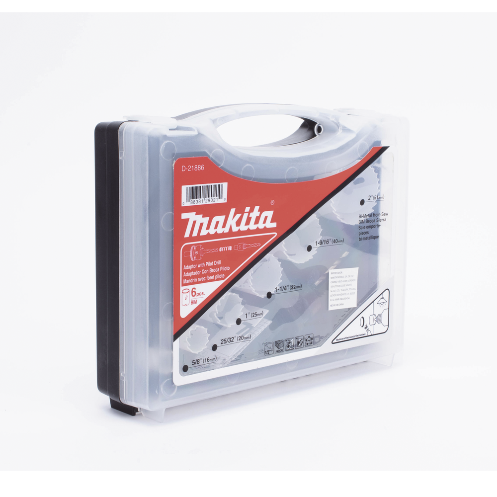 Kit de broca sierras (3/4 - 2 1/4 in) incluye 6 piezas de broca sierras, 2 adaptadores y resorte de expulsión. - Image 3