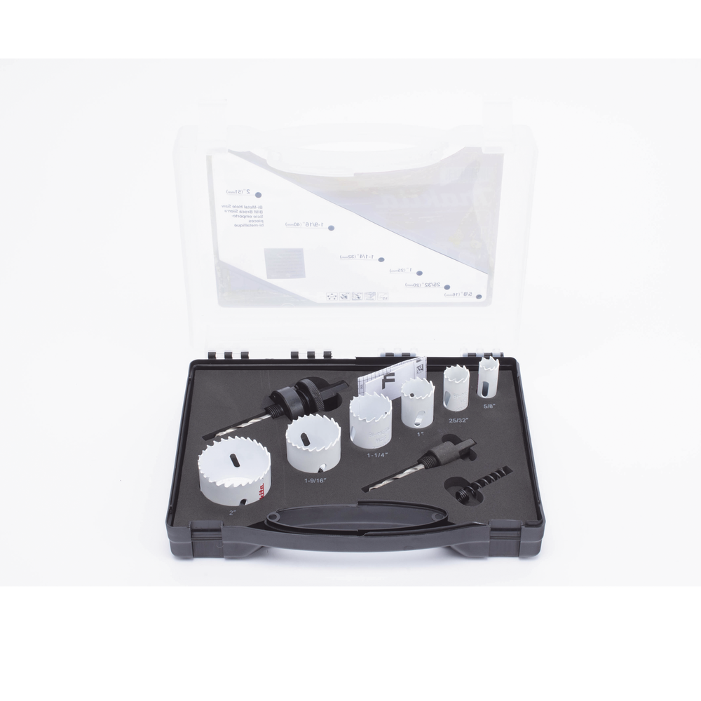 Kit de broca sierras (3/4 - 2 1/4 in) incluye 6 piezas de broca sierras, 2 adaptadores y resorte de expulsión. - Image 4