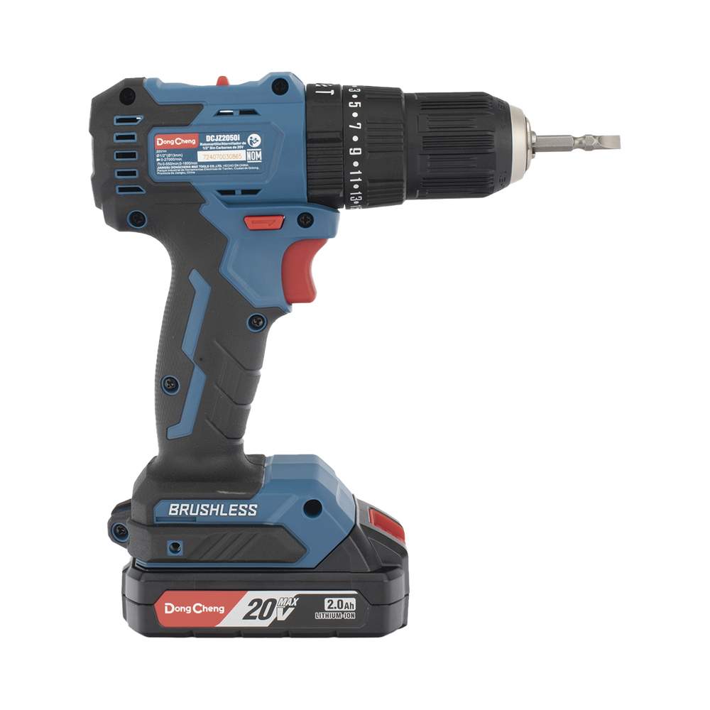 Rotomartillo / Taladro Inalámbrico de 20V sin Carbones, Broquero de 1/2", incluye 2 Baterías de 2.0 Ah, Cargador y Maletín - Image 4