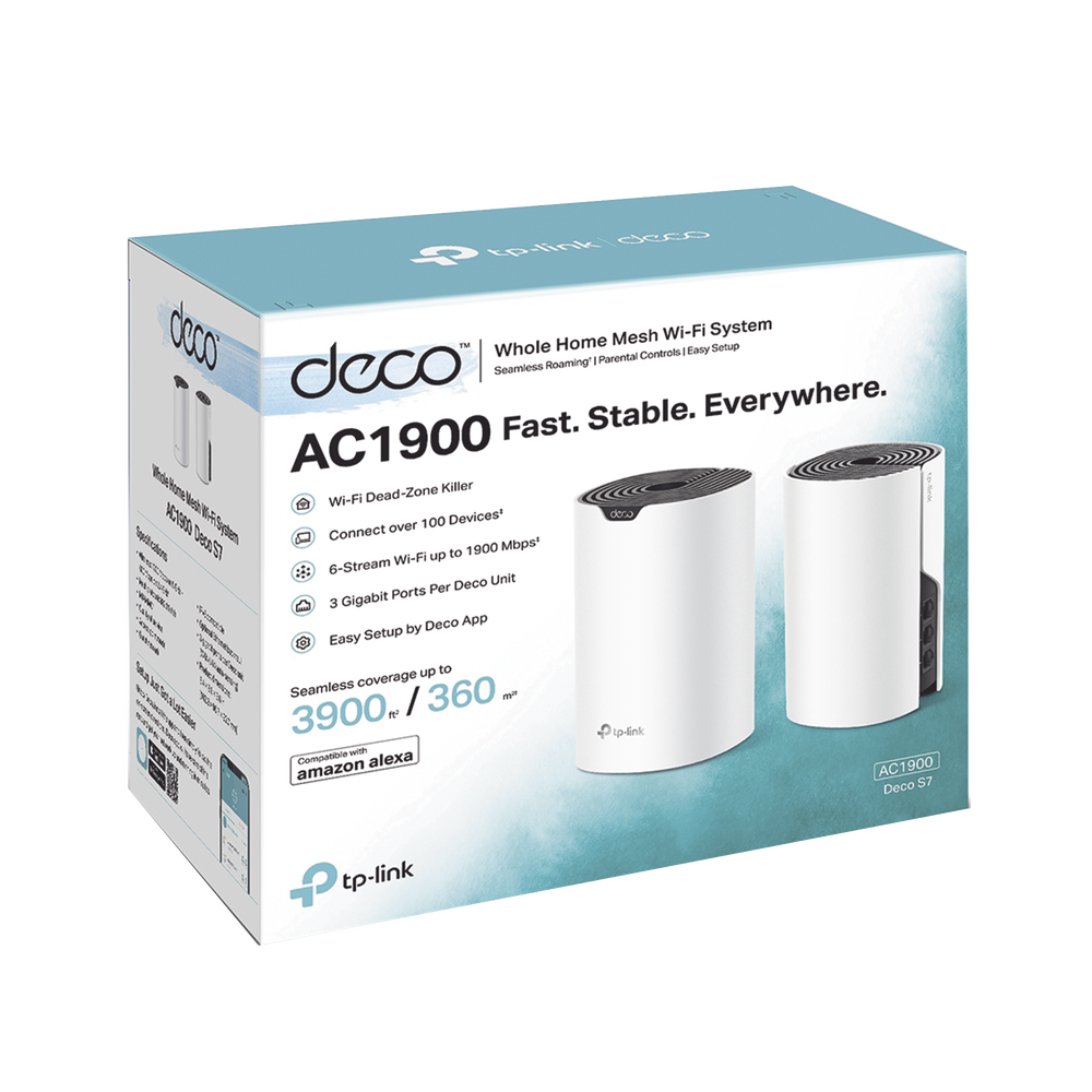 Kit 2 Routers Inalámbricos MESH Interior para Hogar / Doble Banda Wi-Fi 5 AC1900 Mbps / 3 Puerto Gigabit WAN/LAN / 3 Antenas Internas / Administración Mediante la App Deco (iOS, Android) - Image 3