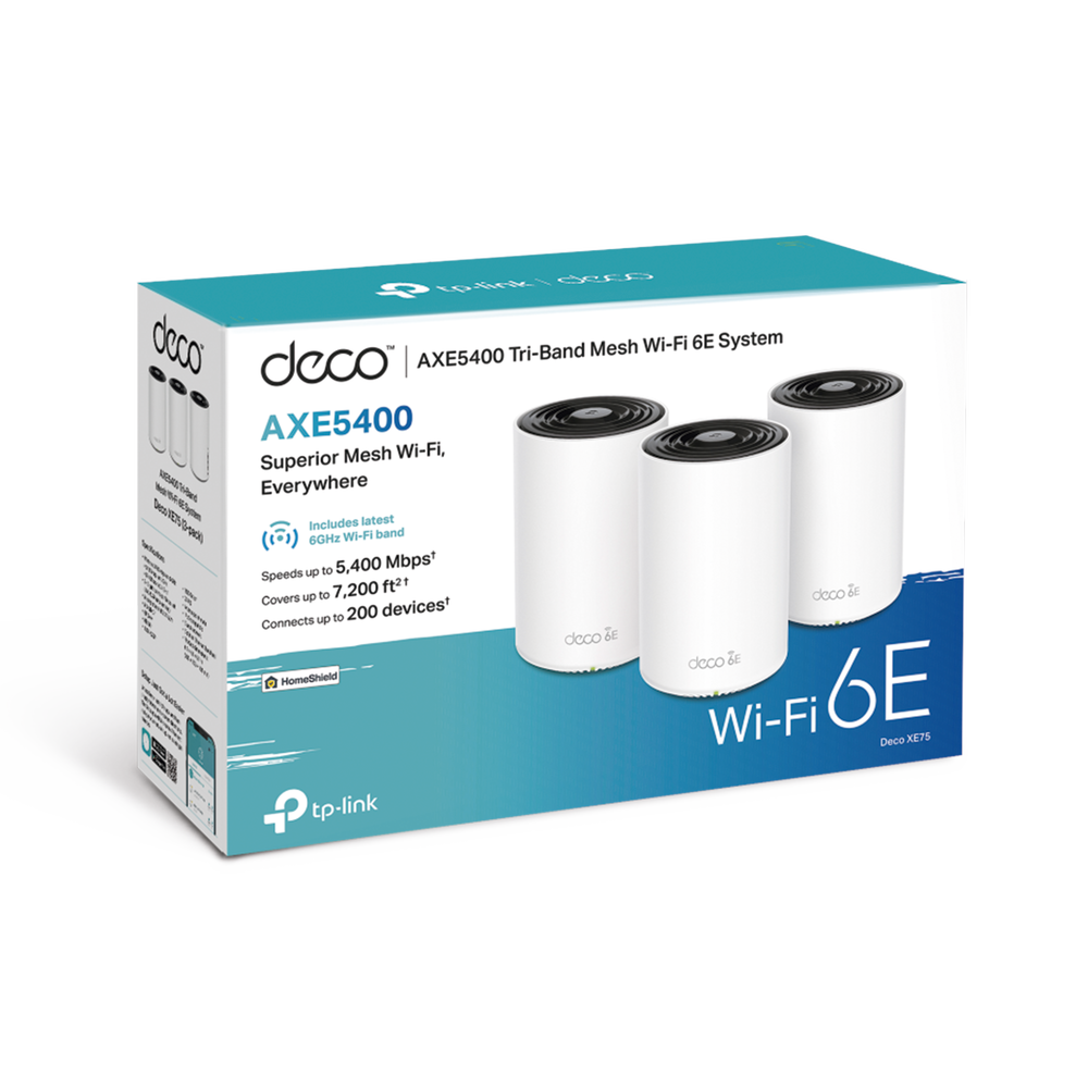 Kit 3 Routers Inalámbricos MESH Interior para Hogar / Doble Banda Wi-Fi 6E AX5400 Mbps / 3 Puerto Gigabit WAN/LAN / 4 Antenas Internas / Administración Mediante la App Deco (iOS, Android) / Protección HomeShield - Image 3