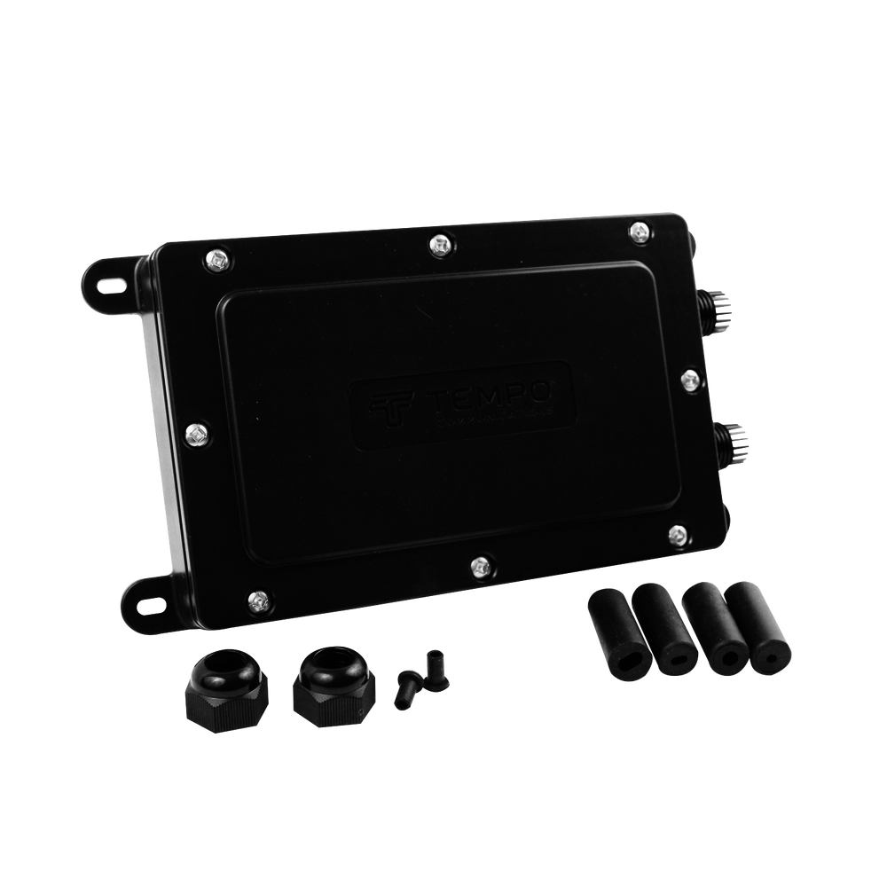 Cierre de Empalme Interior/Exterior para 12 Fusiones, IP68, 2 Puertos Laterales