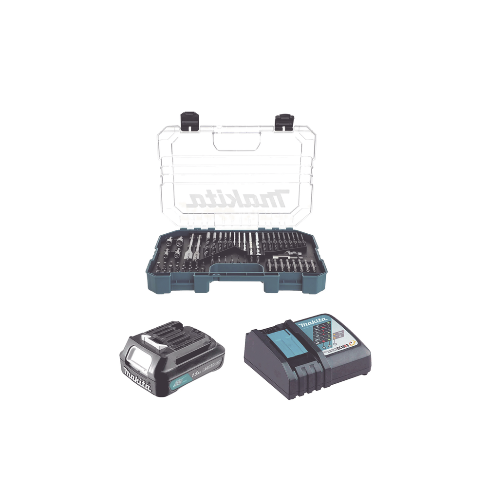 Rotomartillo/Taladro Inalámbrico (1/2") de 1,900 RPM, 18Vcc, Incluye 1 Batería BL1815N de 1.5Ah, 1 Cargador Modelo DC18SD y Un Set de 75 Pzas Modelo E-06943 - Image 3