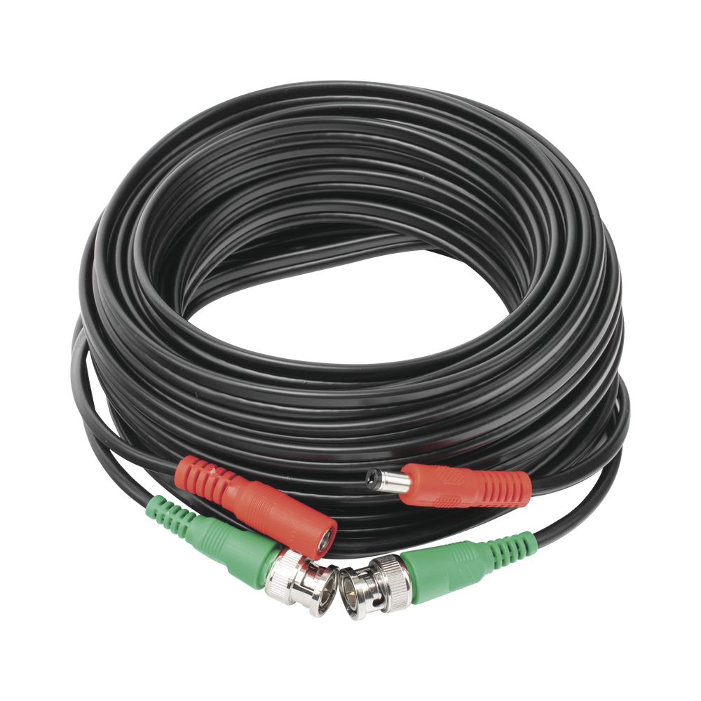 Cable Coaxial (BNC RG59) + Alimentaci?n / SIAMES / 10 Metros (32.81 Pies) / 100% Cobre / Para C?maras 4K / Uso Interior y Exterior