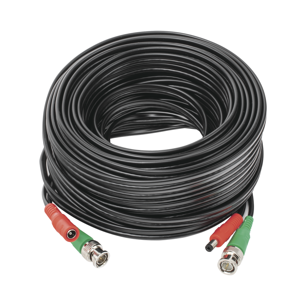 Cable Coaxial (BNC RG59) + Alimentaci?n / SIAMES / 20 Metros (65.62 Pies) / 100% COBRE / Para C?maras 4K / Uso Interior y Exterior