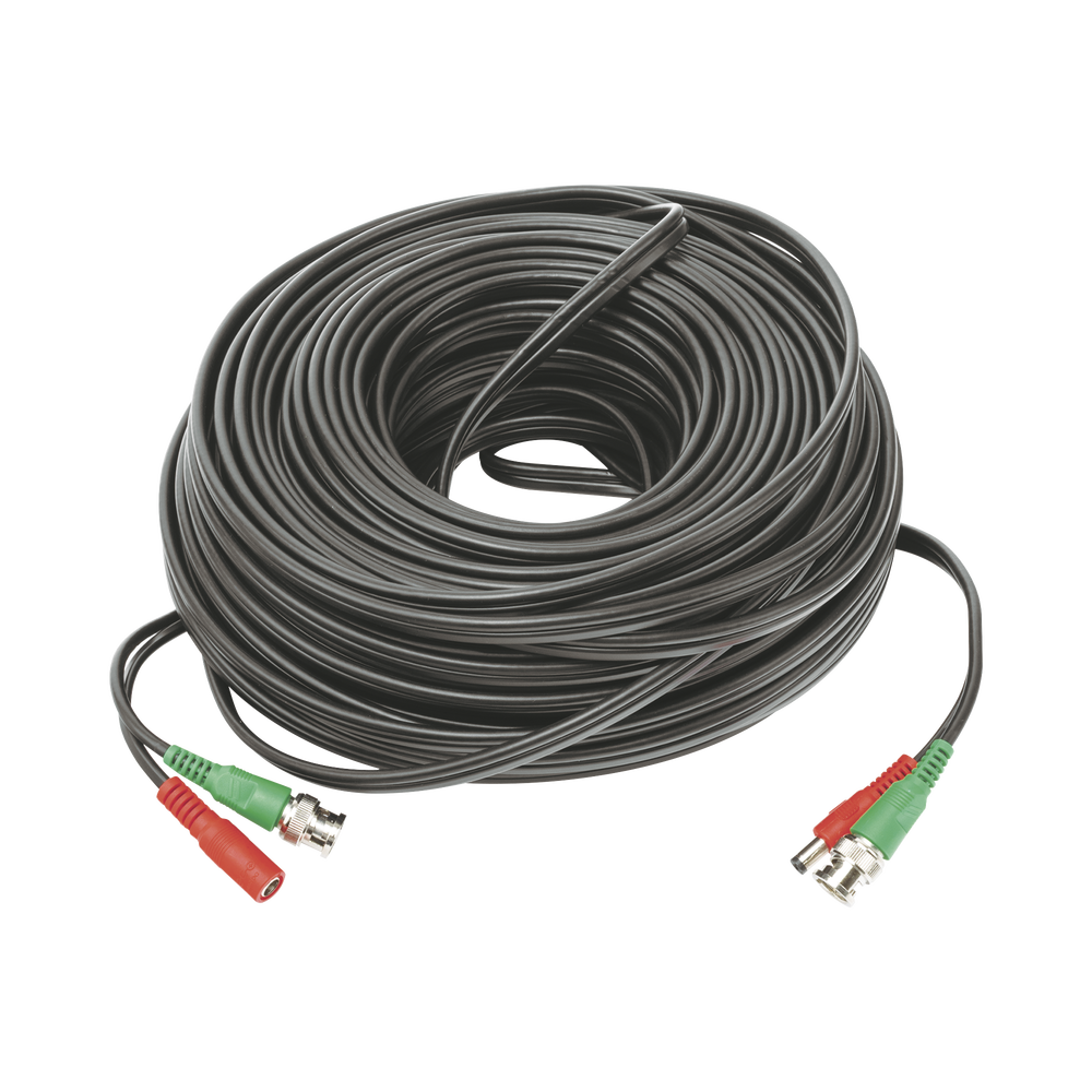 Cable Coaxial (BNC RG59) + Alimentaci?n / SIAMES / 50 Metros (164 Pies) / 100% COBRE / Para C?maras 4K / Uso Interior y Exterior