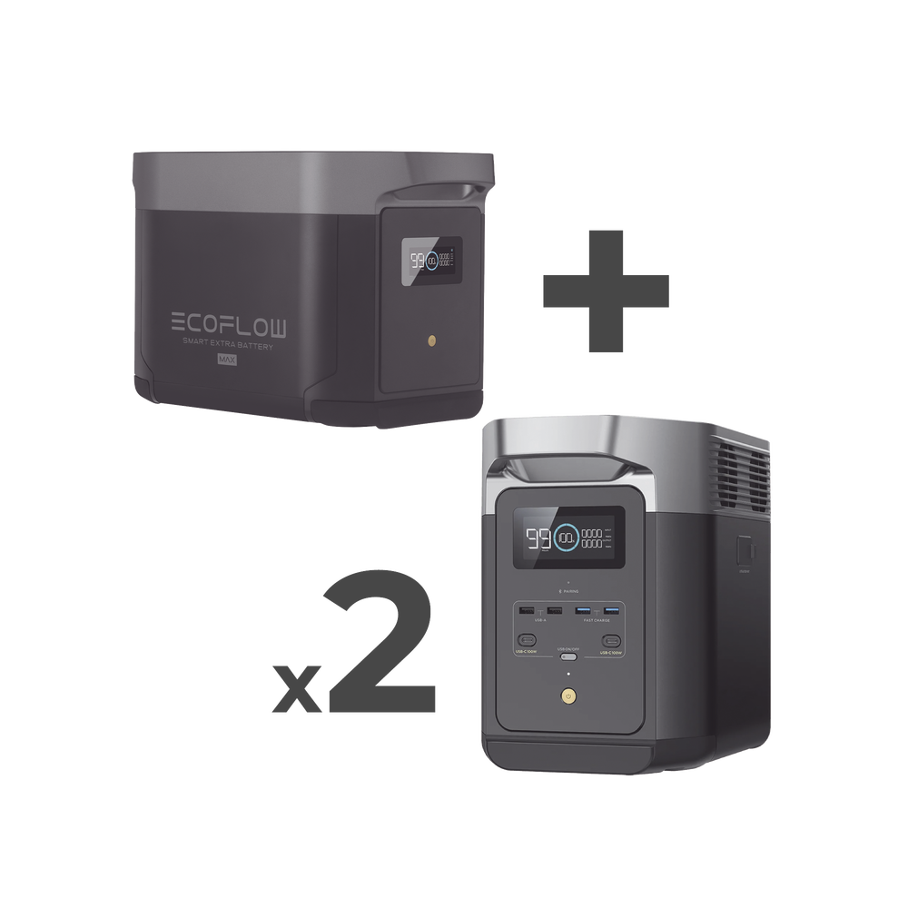 Kit de Estación de Energía Portátil 2048Wh + 2 Baterías Externas 2048Wh (6144Wh Totales)