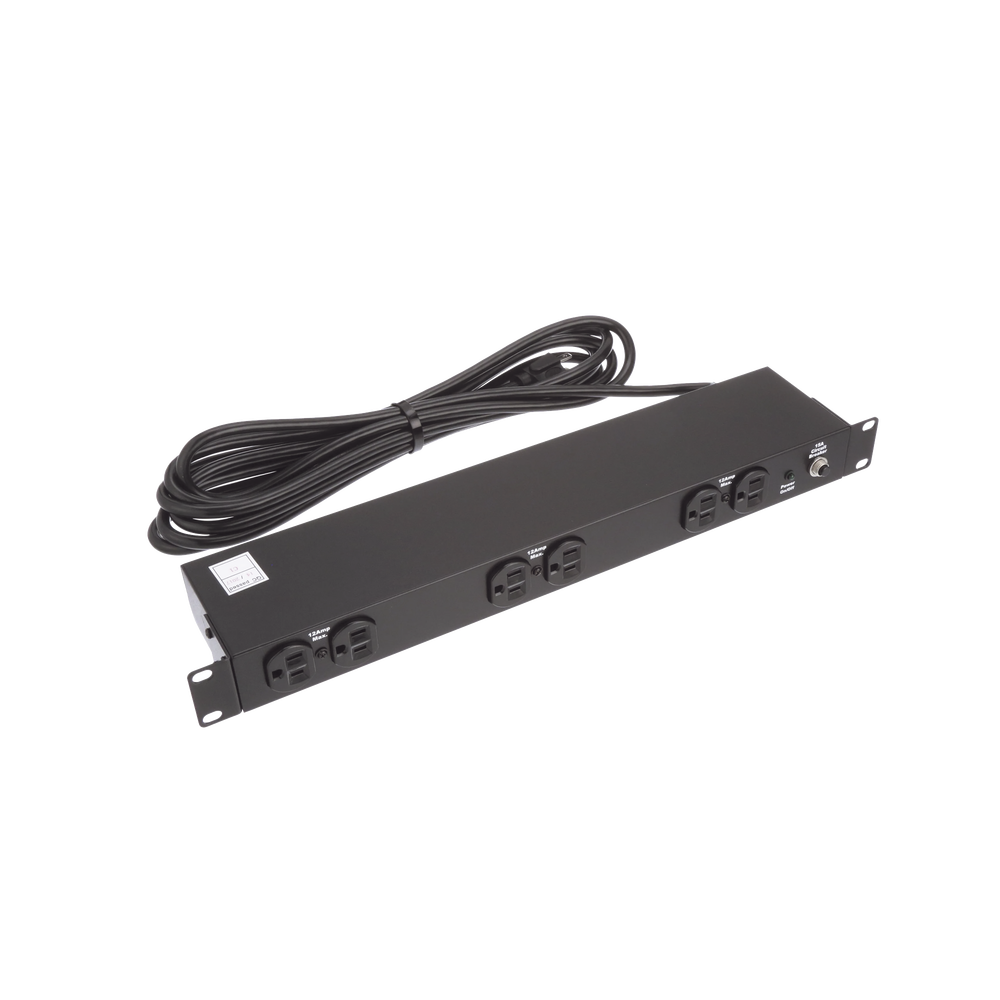 PDU Básico de Montaje en Rack, Con 6 Salidas Frontales NEMA 5-15R, Enchufe de Entrada NEMA 5-15P, de 19in, 1UR, 15 Amp, 120 Vca