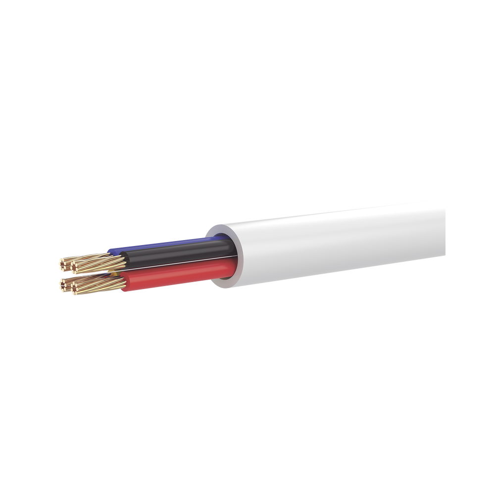 Bobina de 100 Metros (328.08 Pies) de Cable Multifilar / CCA / 4 x 22 AWG / Color Blanco / PVC / CCAM / Uso en Interior / Aplicaciones en Alarmas - Automatizaci?n