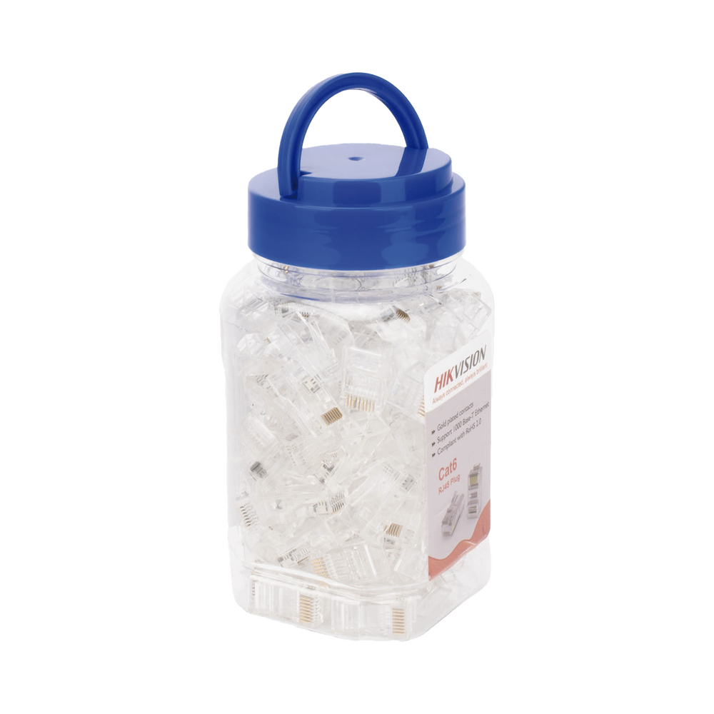 Bote con 100 Piezas de Plug Modular RJ45 / Cat 6 / Chapado en Oro a 30 Micras / Sin Blindaje / F?cil Instalaci?n / Uso Interior / Soporta Norma TIA-568B / Cumple con RoHS 2.0 - Image 3