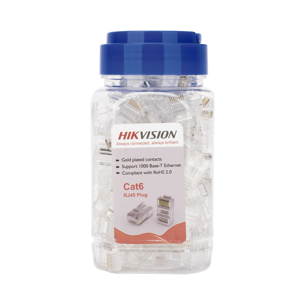 Bote con 100 Piezas de Plug Modular RJ45 / Cat 6 / Chapado en Oro a 30 Micras / Sin Blindaje / F?cil Instalaci?n / Uso Interior / Soporta Norma TIA-568B / Cumple con RoHS 2.0