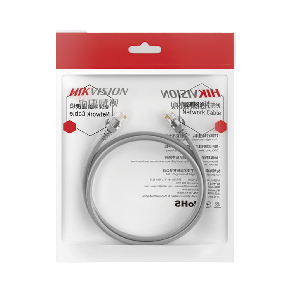 Cable de Parcheo (Patch Cord) / UTP / Cat. 6 (24 AWG) / 10 Metros (32.81 Pies) / Color Gris / Ideal para PoE+ / Interior