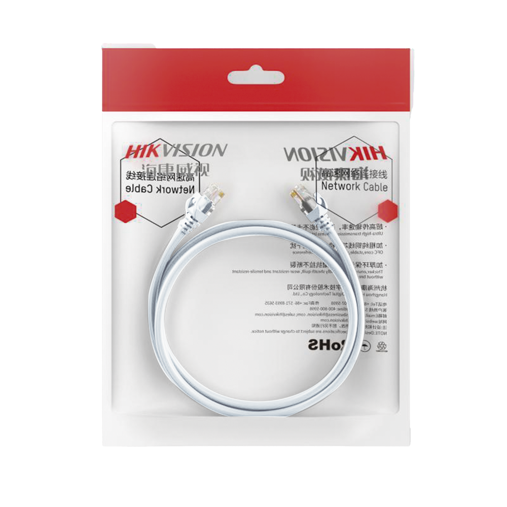 Cable de Parcheo (Patch Cord) / UTP / Cat. 6 (24 AWG) / 1 Metro (3.28 Pies) / Color Blanco / Ideal para PoE+ / Interior