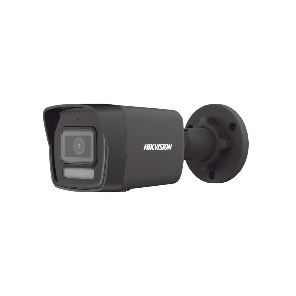 [Dual Light] Bala IP 4 Megapixel / Color Negro /  Lente 2.8 mm / 30 mts IR + 30 mts Luz Blanca / Micrófono Integrado / ACUSENSE Lite / Exterior IP67 / H.265 / PoE  / Micro SD