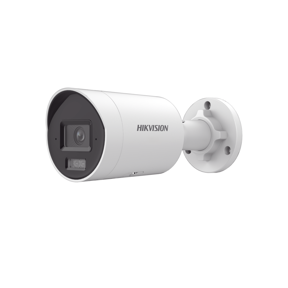 Bala IP 4 Megapixel / Lente 2.8 mm /  Dual Light (40 mts IR + 40 mts Luz Blanca) / Darkfighter S / Microfono Integrado /  Exterior IP67 / WDR 130 dB / 4 Analíticos: AcuSense, Deteccion Facial, Conteo de Personas por Cruce y Zona