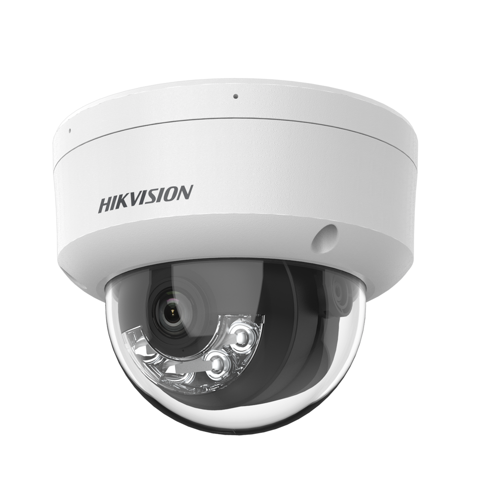 [Dual Light] Domo IP 4 Megapixel / Lente 2.8 mm / 30 mts IR + 30 mts Luz Blanca / Micrófono Integrado / Antivandálico IK08  / Exterior IP67 / H.265 / PoE / ONVIF / Micro SD