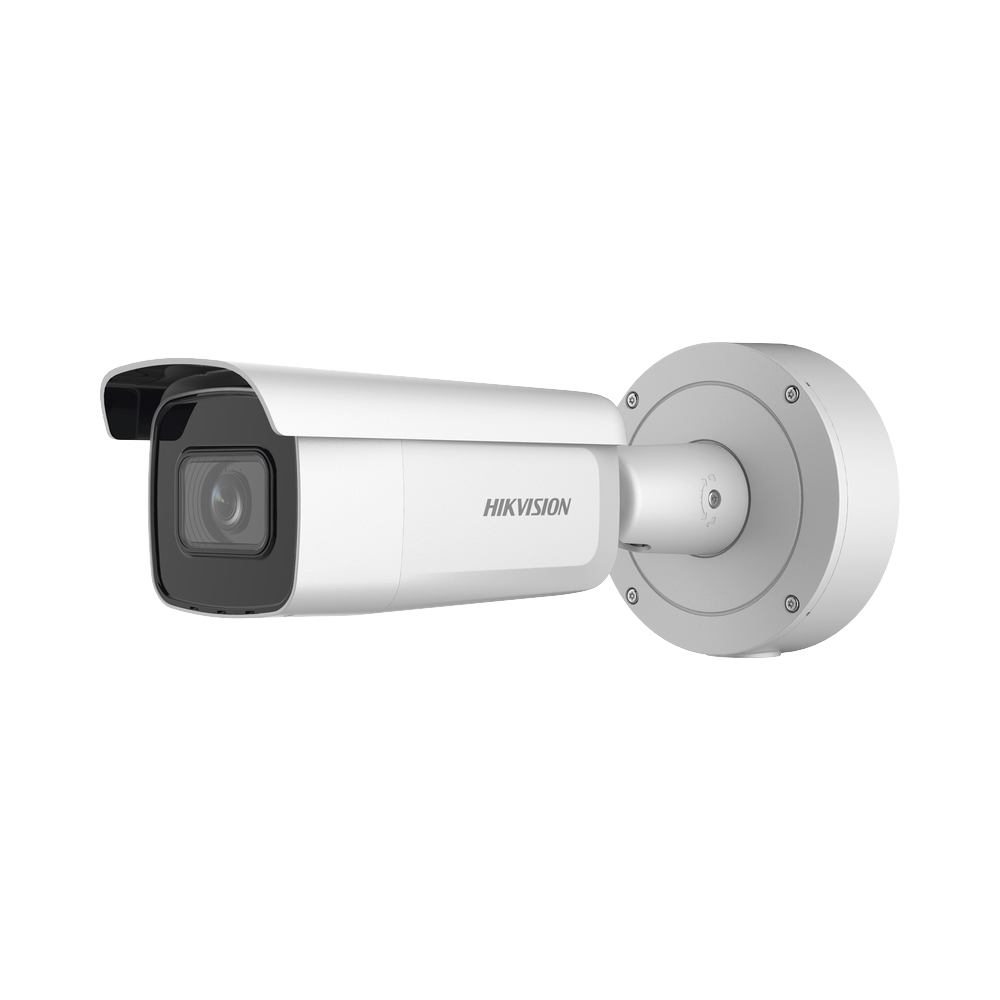 Bala IP 4 Megapixel / Lente Mot. 2.7 a 13.5 mm / 60 mts IR EXIR / Exterior IP67 / IK10 / Anticorrosivo / WDR 120 dB / PoE + / Micro SD / 4 Analíticos: AcuSense, Deteccion Facial, Conteo de Personas por Cruce y Zona