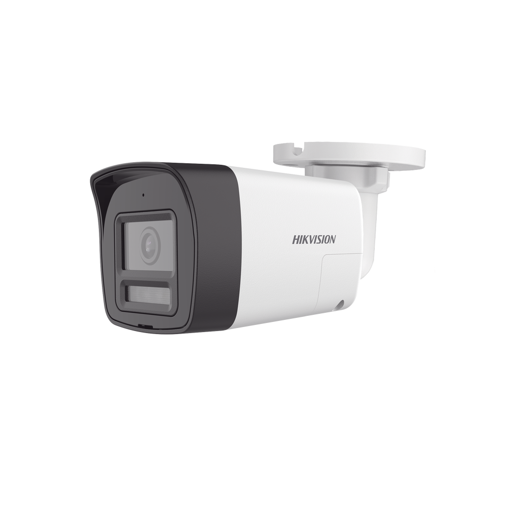 [Audio Bidireccional + Sirena & Estrobo + Dual Light + ColorVu] Bala TURBOHD 4K (8 Megapixel) / Lente 2.8 mm / 30 mts IR EXIR + 20 mts Luz Blanca / Micrófono y Bocina Integrado / Exterior IP67 / Metal / dWDR