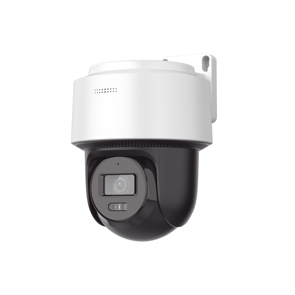 [SIN MARCA O LOGO][FlexVu] Domo PT IP 4 Megapixel / Lente 4 mm  / Dual Light (30 mts IR + 30 mts Luz Blanca)  / Autoseguimiento en Humanos / PoE / IP66 / Micrófono y Bocina Integrado / Micro SD / Incluye Montaje de Pared o Techo /