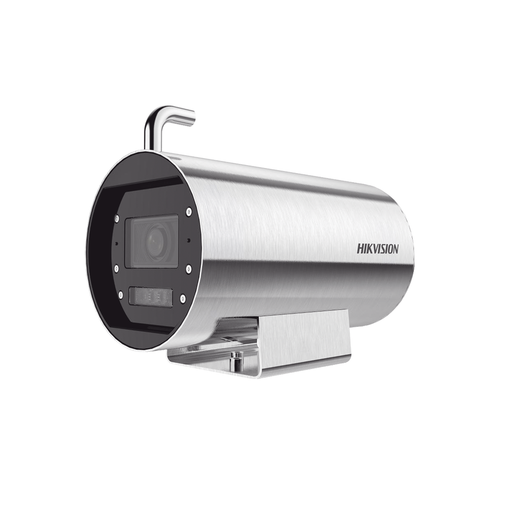 Bala IP 8 Megapixel / Lente Mot. 2.8 a 12 mm / Acero Inoxidable (304) / Altas Temperaturas (250°C) / Refrigeración por Agua / IP68 / Dual Light (30 mts IR + 20 mts Luz Blanca) / WDR 120 dB / ONVIF / PoE+ / Alarmas I/O / ACUSENSE