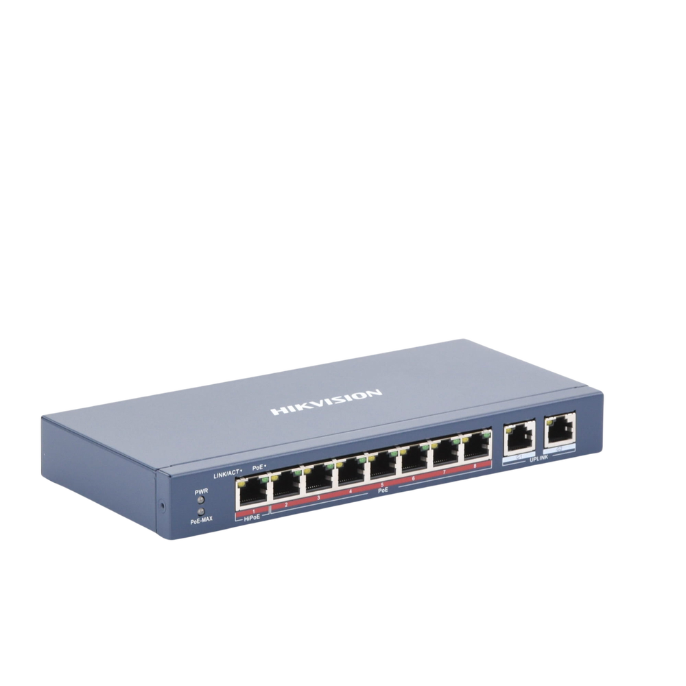 Switch PoE+ / No Administrable / 7 Puertos 10/100 Mbps 802.3 af/at (30 W) / 1 Puerto 10/100 Mbps Hi-PoE (90 W) / 2 Puertos 1000 Mbps Uplink / Modo Extendido hasta 300 Metros / 110 Watts - Image 4