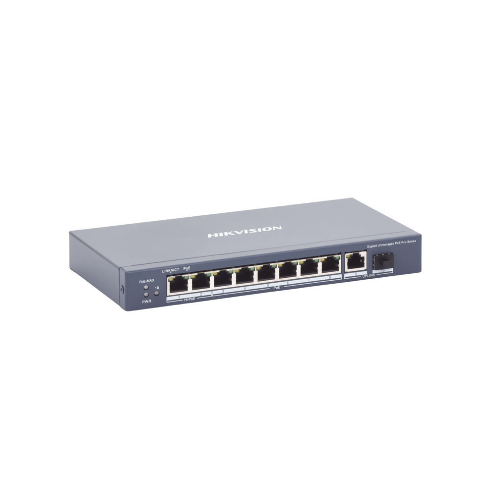 Switch PoE+ / No Administrable / 7 Puertos 1000 Mbps 802.3 af/at (30 W) / 2 Puertos 1000 Mbps Hi-PoE (90 W) / 1 Puertos 1000 Mbps Uplink / 1 Puerto SFP / Modo Extendido hasta 300 Metros / 110 Watts - Image 3