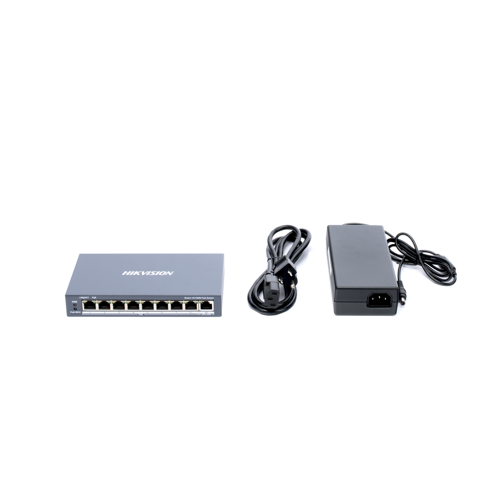 Switch PoE+ / Monitoreable / 8 Puertos 10/100 Mbps PoE+ / 1 Puerto 1000 Mbps de Uplink / Configuración Nube Hik-PartnerPro / Modo Extendido hasta 300 Metros / 110 W - Image 5