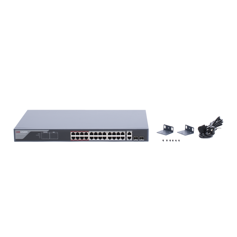 Switch PoE+ / Monitoreable / 24 Puertos 100 Mbps PoE+ / 2 Puertos 1000 Mbps + 2 Puertos SFP de Uplink (COMBO) / Configuración Nube Hik-Partner Pro / Modo Extendido hasta 300 Metros / 370 Watts - Image 5