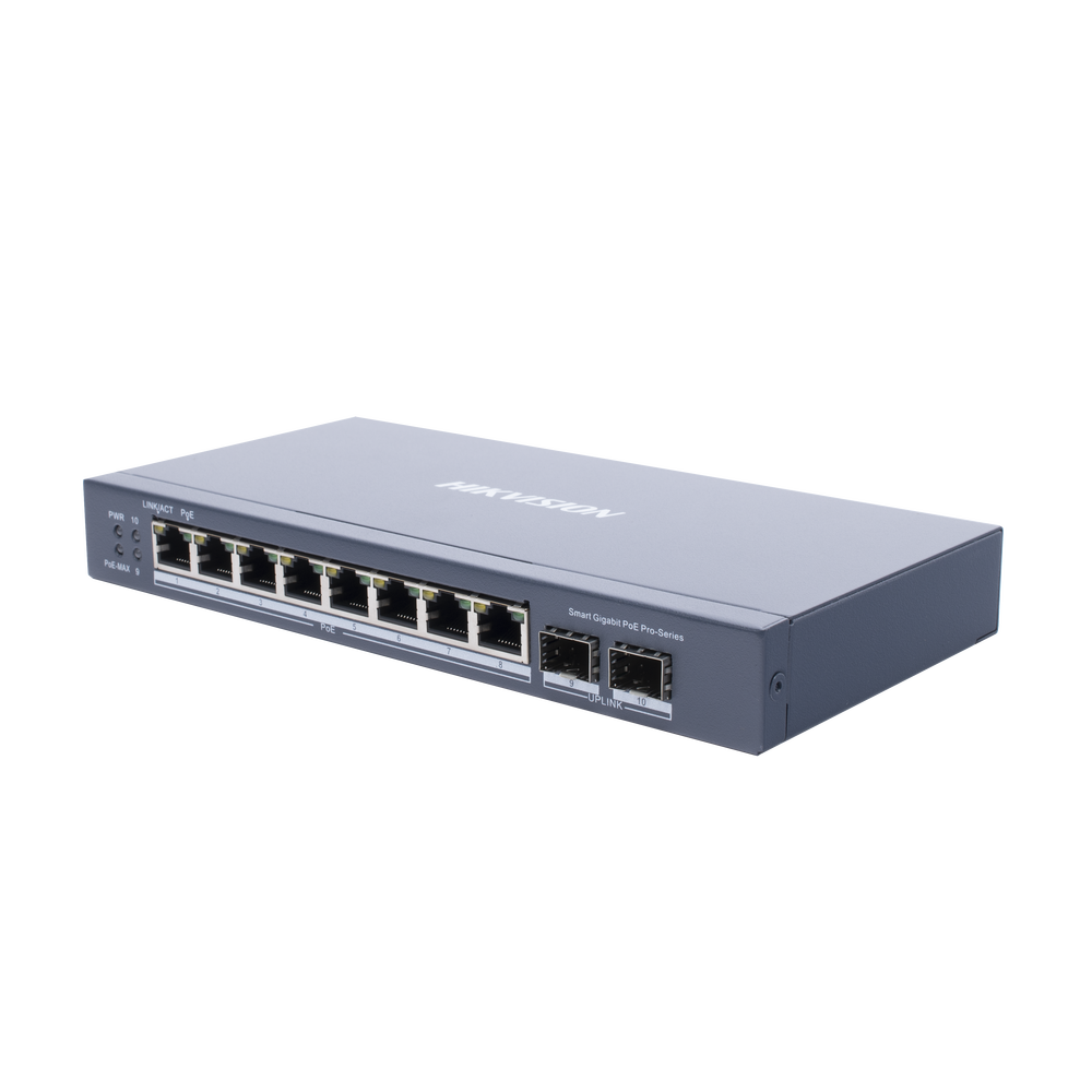 Switch Gigabit PoE+ / Administrable / 8 Puertos Gigabit PoE+ / 2 Puertos SFP / Configuración Nube Hik-Partner Pro / Modo Extendido hasta 300 Metros / 110 W - Image 2