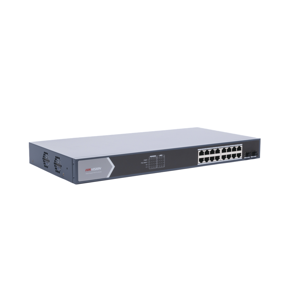 Switch Gigabit PoE+ / Administrable / 16 Puertos 1000 Mbps PoE+ / 2 Puertos SFP / Configuración Nube desde Hik-ParnerPro / PoE hasta 300 Metros / 225 Watts - Image 3