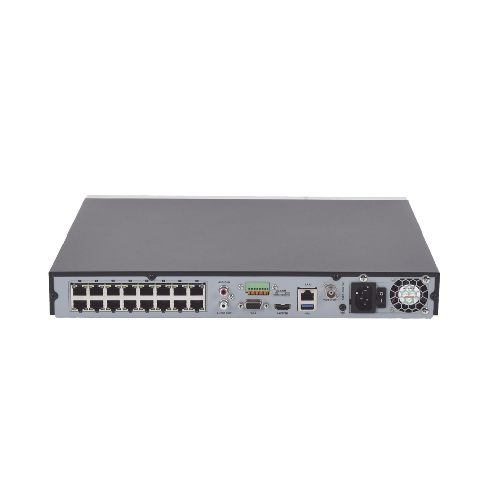 (ACUSENSE / Evita Falsas Alarmas) NVR 12 Megapixel (4K) / Reconocimiento Facial / 16 Canales IP / Base de Datos / 16 Puertos PoE+ / 2 Bahías de Disco Duro / Switch PoE 300 mts Modo Extendido / Soporta Funcion de Time Lapse - Image 3