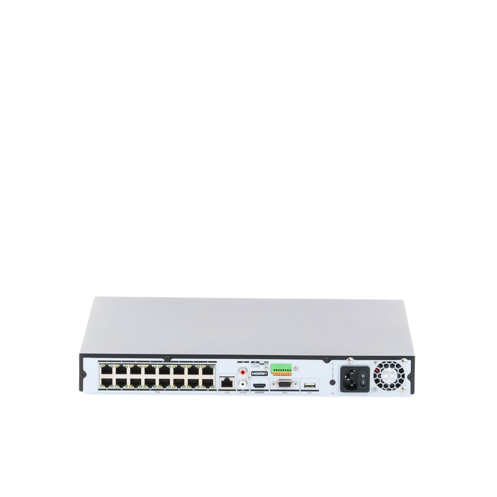 NVR 12 Megapixel (4K) / 16 Canales IP / 16 Puertos PoE+ / Reconocimiento Facial / AcuSense (Evita Falsas Alarmas) / 2 Bahías de Disco Duro / Switch PoE 300 mts / HDMI en 4K / Alarmas I/O / 300 Metros PoE Modo Extendido - Image 4