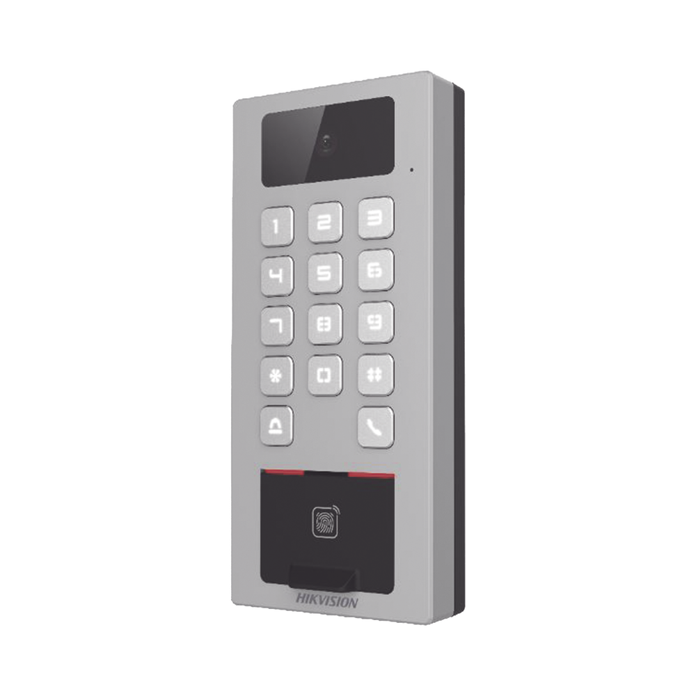 (PoE / 2 Relays) Terminal de Control de Acceso / Videoportero Multiapartamento Llamada a App / Teclado / Exterior Antivandálico IP65 & IK09 / Huella, Tarjeta, Código QR, PIN o App Hik-Connect / Cámara 2 MP compatible con NVRs - Image 2