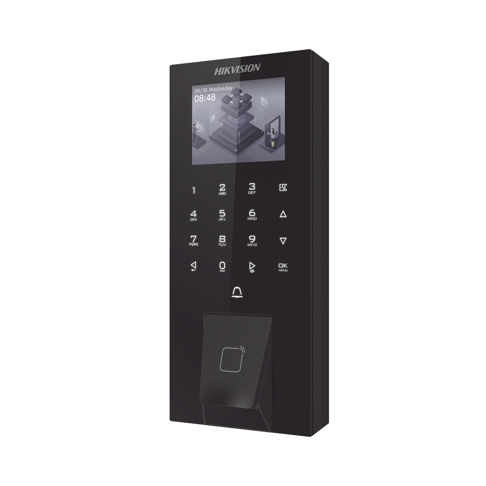 Biometrico IP65 WiFi PoE para Acceso y Asistencia / 5,000 Huellas y Tarjetas / Administración en la Nube con HikConnect Teams / Salida 12 Vcd para Chapa