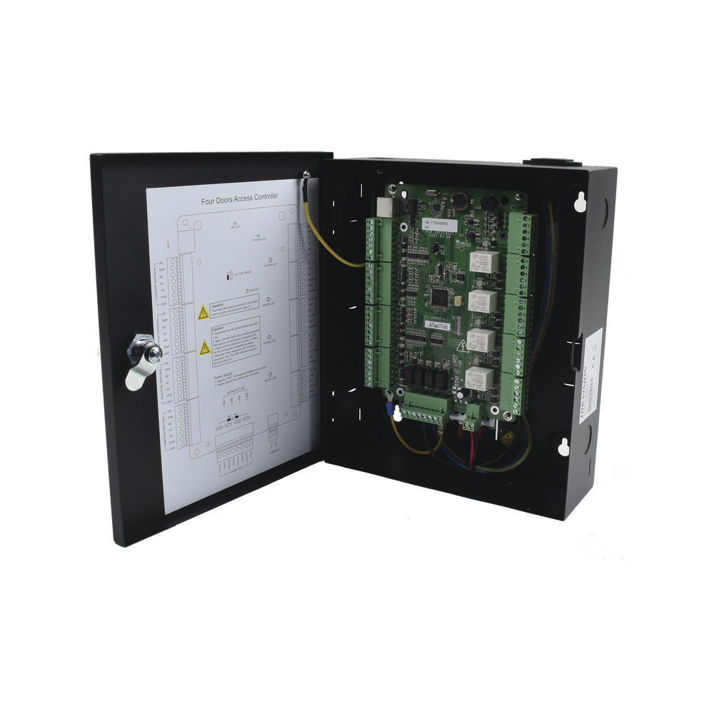 Controlador de Acceso para 4 Puertas y 4 Lectores / Fácil Administración con Software Gratuito / Incluye Gabinete y Fuente de Alimentación 12Vcc/8A / 10,000 Tarjetas / 50,000 Eventos - Image 2